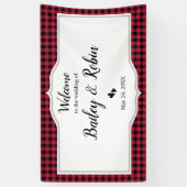 Classic Buffalo Kariert Karo Black Red Banner (Vertikal)