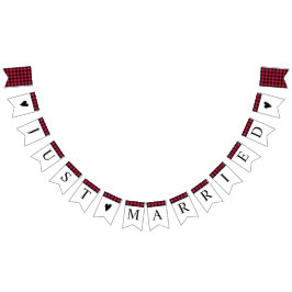 Classic Buffalo Kariert Karo Black Red Wimpelkette