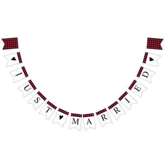 Classic Buffalo Kariert Karo Black Red Wimpelkette (Alle)