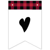 Classic Buffalo Kariert Karo Black Red Wimpelkette (Zweite Fahne)