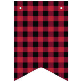 Classic Buffalo Kariert Karo Black Red Wimpelkette (Erste Fahne)