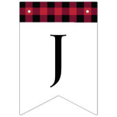 Classic Buffalo Kariert Karo Black Red Wimpelkette (Dritte Fahne)