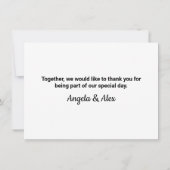 Classic Buffalo Kariert Letter U Wedding Monogram Dankeskarte (Rückseite)