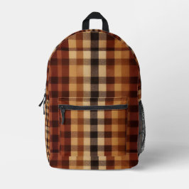 Classic Buffalo Kariert Rustikal Brown & Terracott Bedruckter Rucksack