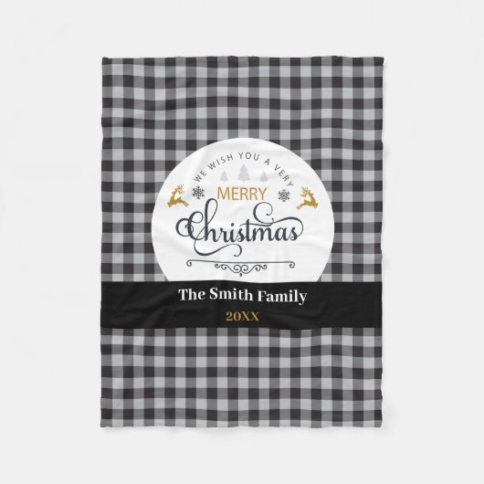 Classic Buffalo Karierter Karo Frohe Weihnachten Fleecedecke (Vorderseite)