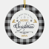 Classic Buffalo Karierter Karo Frohe Weihnachten Keramik Ornament (Vorne)