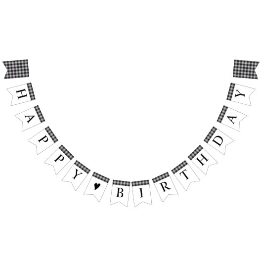 Classic Buffalo Karierter Karo Schwarz-weiß Geburt Wimpelkette (Alle)