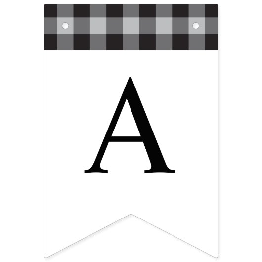 Classic Buffalo Karierter Karo Schwarz-weiß Geburt Wimpelkette (Dritte Fahne)