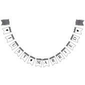 Classic Buffalo Karierter Karo Schwarz-weiß Weddin Wimpelkette (Alle)