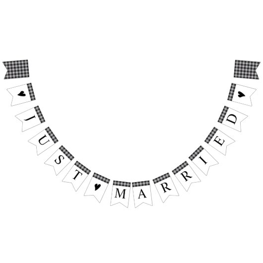 Classic Buffalo Karierter Karo Schwarz-weiß Weddin Wimpelkette (Alle)