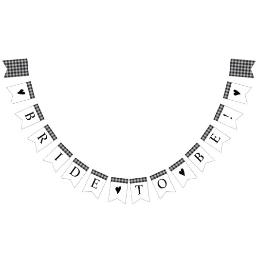 Classic Buffalo Kariertes Schwarz-weißes Brautpart Wimpelkette (Alle)