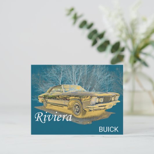 Classic Buick Riviera Postkarte (Stehend Vorderseite)