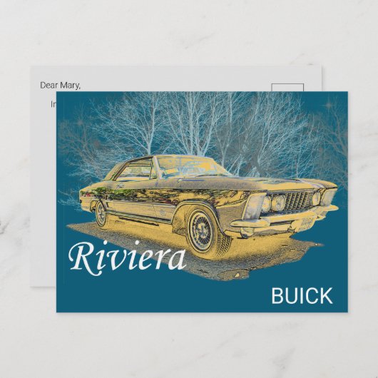 Classic Buick Riviera Postkarte (Vorne/Hinten)