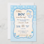 Classic bunny Baby Shower Invitation Einladung (Vorderseite)