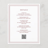 Classic Burgund Elegantes Budget Einladung zur Hoc (Rückseite)