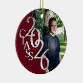 Classic Burgundy 2026 Graduate Photo Keramik Ornament (Rechts)