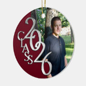 Classic Burgundy 2026 Graduate Photo Keramik Ornament (Links)