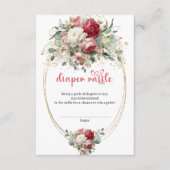 Classic Burgundy Blush Floral Diaper Raffle Card Begleitkarte (Vorderseite)