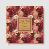 Classic Burgundy Blush Gold Boho Wedding Gästebuch (Vorderseite)