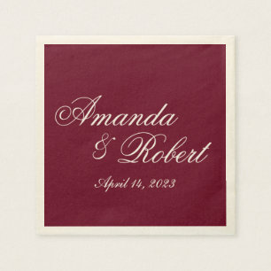 Classic Burgundy Custom Wedding Paper Napkin Serviette