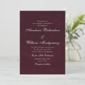 Classic Burgundy Deep Traditional Script Wedding Einladung (Stehend Vorderseite)