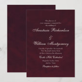 Classic Burgundy Deep Traditional Script Wedding Einladung (Vorne/Hinten)