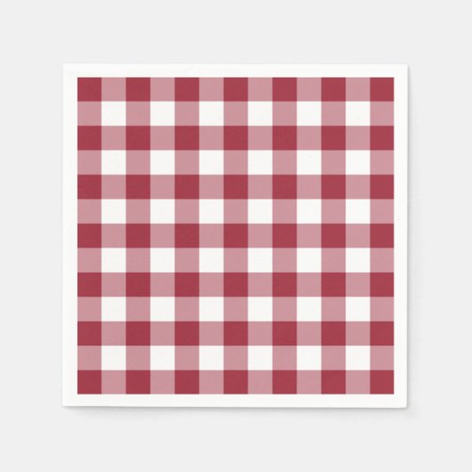 Classic Burgundy Gingham Karo Pattern Serviette (Vorderseite)