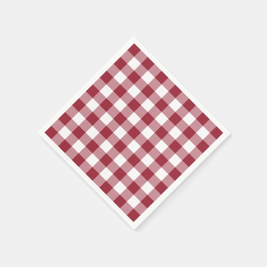 Classic Burgundy Gingham Karo Pattern Serviette (Ecke)