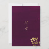 Classic burgundy glitter gold eucalyptus Wedding Einladung (Rückseite)