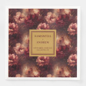 Classic Burgundy Gold Wedding Dinner Napkins Serviette (Vorderseite)