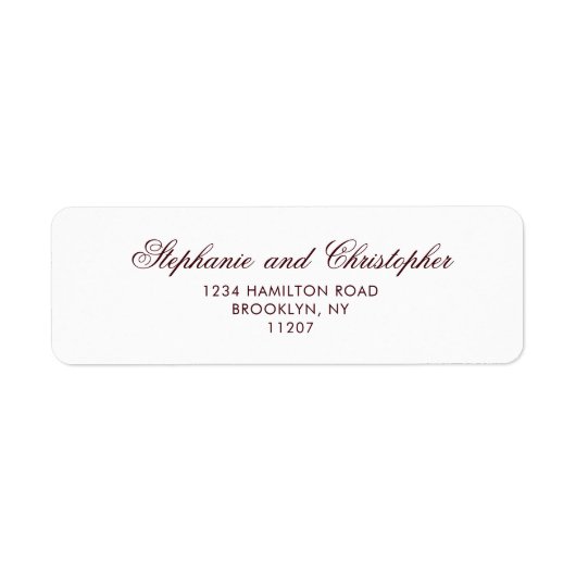 Classic Burgundy Return Address Label (Vorne)