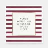 Classic Burgundy Stripe Wedding Serviette (Vorderseite)