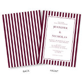 Classic Burgundy Stripes Wedding Einladung