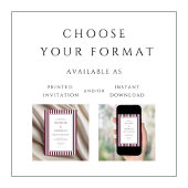 Classic Burgundy Stripes Wedding Einladung
