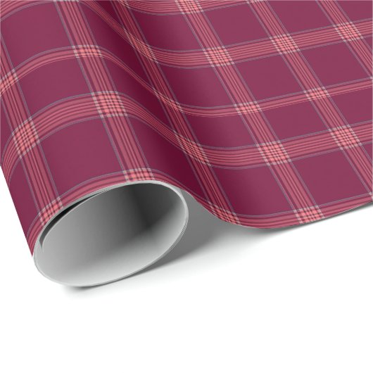 Classic Burgundy Tartan Kariertes Geschenk Geschenkpapier (Rolleneckpunkt)