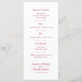 Classic Burgundy Wedding Menu Menükarte (Rückseite)