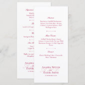 Classic Burgundy Wedding Menu Menükarte (Vorne/Hinten)