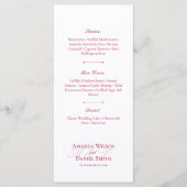 Classic Burgundy Wedding Menu Menükarte (Vorderseite)
