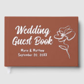 Classic Burnt Orange Blumenstrauß Foil Guestbook Gästebuch (Vorderseite)
