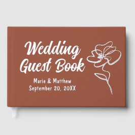 Classic Burnt Orange Blumenstrauß Foil Guestbook Gästebuch