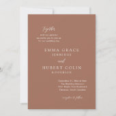 Classic Burnt Orange Elegante Wedding Einladung (Vorderseite)
