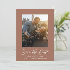 Classic Burnt Orange Foto Elegante Hochzeit Save The Date