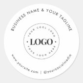 Classic Business Company Custom Logo Social Media Runder Aufkleber (Vorderseite)