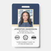 Classic Business Foto ID Blue Gold Ausweis (Vorderseite)