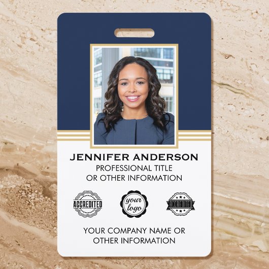 Classic Business Foto ID Blue Gold Ausweis
