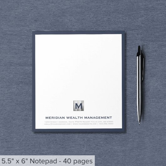 Classic Business Notepad mit Company Monogram Notizblock