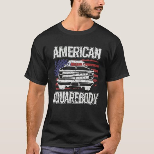 Classic C10 American Square Body Truck USA Flag T-Shirt (Vorderseite)