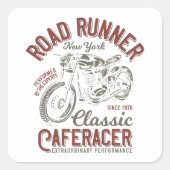 Classic Cafe Racer Quadratischer Aufkleber (Vorderseite)