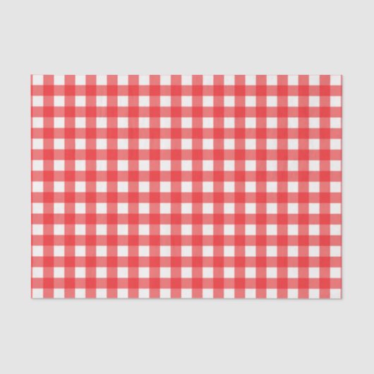 Classic Cafe Red Gingham Checked Pattern Seidenpapier (Vorderseite)