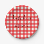 Classic Cafe Red Gingham Picnic Pappteller (Vorderseite)